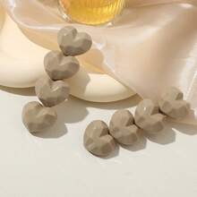 4pcs Women's Milk Tea Color 3d Heart-shaped Hair Clip For Bangs - Multicolor - View 2