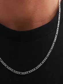 Cadena de acero inoxidable para hombre, cadena color plata - Plateado - Ver 2