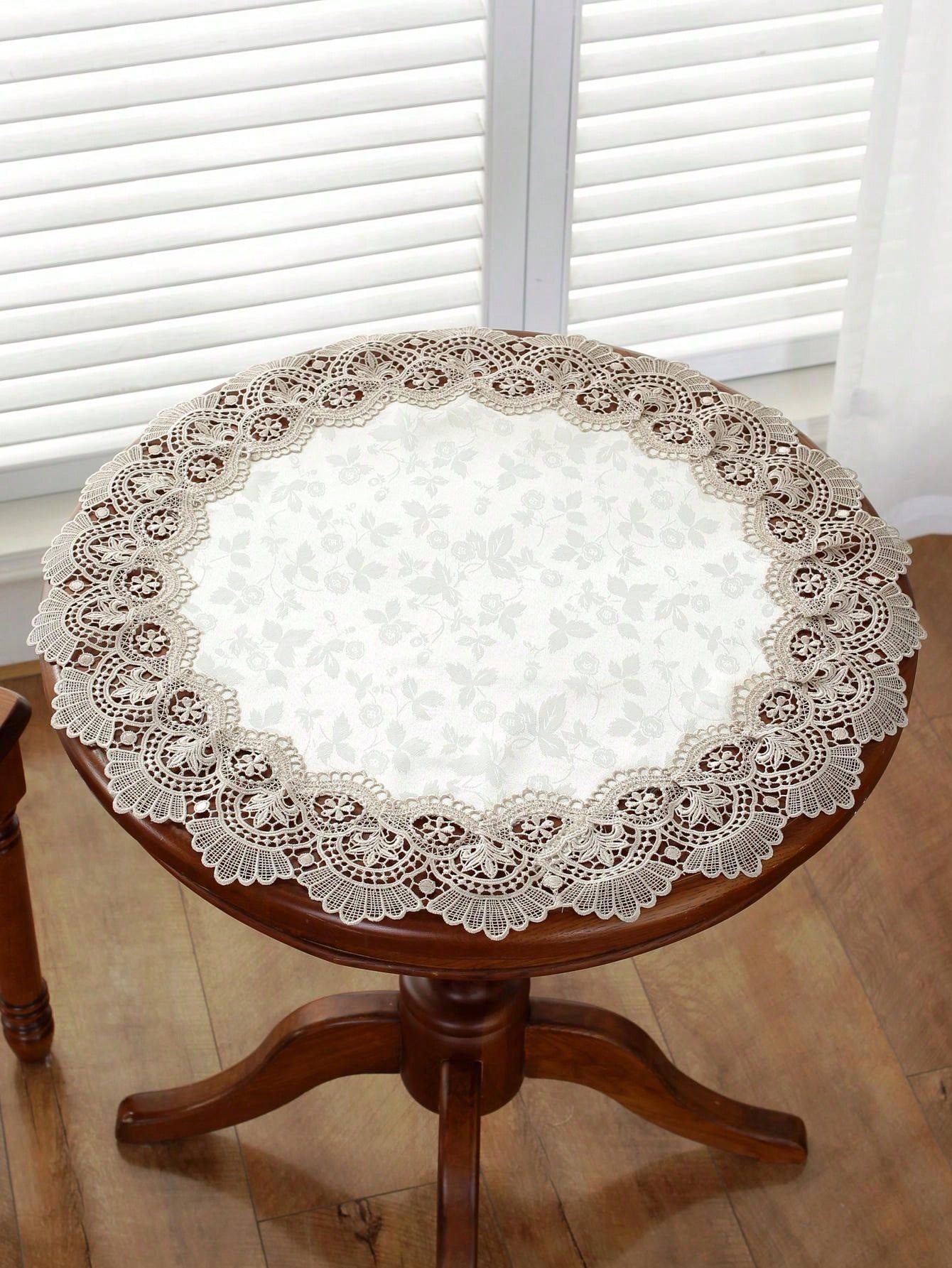 1pc Lace Trim Tablecloth SHEIN USA