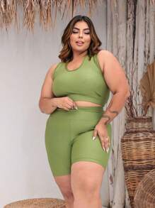 Plus Size Co-Ords - Mint Green - View 3