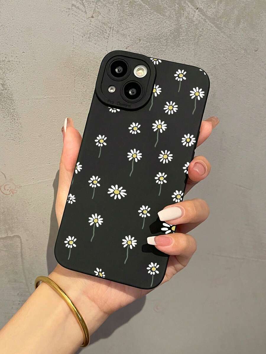 1个全屏小雏菊印花个性化硅胶防震手机壳，兼容苹果和三星 - 彩色 - 查看 1