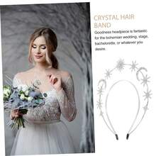 1 件 1 件皇冠头饰女神头饰星星和月亮头饰双线头饰玛丽头饰适合女性服装派对（银色）