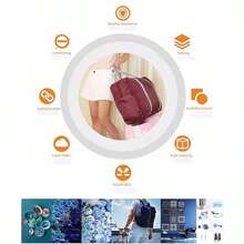 旅行行李袋帆布可摺疊旅行袋行李收納袋周末旅行袋手提包健身房袋過夜旅行袋防水尼龍行李袋附有托盤箱輕量級隨身袋適合運動度假購物健身大包過夜包學校度假必備 - 酒紅色 - 查看 3