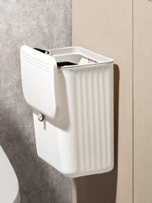 1pc New Light Luxury Minimalist Kitchen Wall Mounted Garbage Bin, Household Kitchen Waste Storage Bin, Bathroom Hanging Toilet Paper Storage Bin, Bathroom Wall Mounted Garbage Bin With Lid, Household Kitchen Large Hanging Office Kitchen Garbage Bin