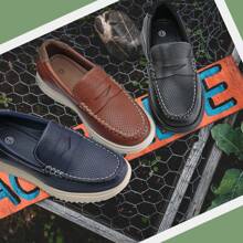 Boys Loafers Comfortable Spring Shoes For Kids Casual Slip On School Shoes Comfortable Boys Oxford - 棕色 - 查看 7