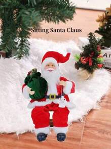 1 件坐聖誕老人聖誕裝飾,適合派對裝飾和禮物 - 紅色 - 查看 1