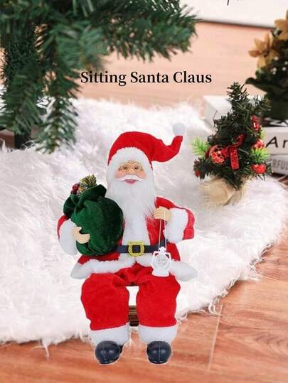 1 件坐聖誕老人聖誕裝飾,適合派對裝飾和禮物