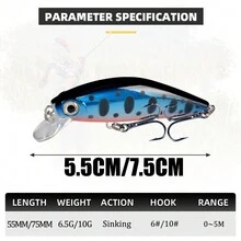 鮊魚釣魚誘餌轉軸硬式人工餌塑料魚餌釣魚餌 - 彩色 - 查看 3