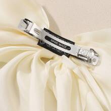 1个优雅复古素面发夹，带蝴蝶结和丝带，适合日常佩戴、派对、节日礼物，可爱情人节爪夹发夹，发卡，学习用品，大学，蝴蝶结，发饰