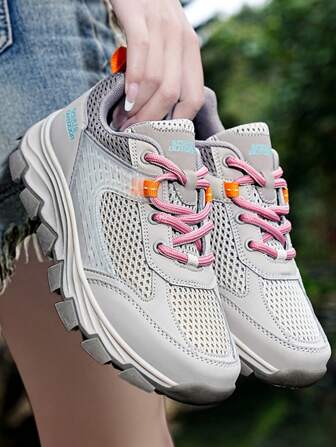 Women's Hiking Shoes, Outdoor Camping Waterproof Slip Resistant Breathable Mesh Walking Shoes Big Size Women's Work Shoes