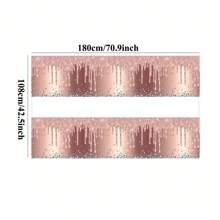 1pc 108cm*180cm Rose Gold Rhinestone Themed Disposable Tablecloth, Waterproof Table Cover For Birthday Party, Home Gathering, Wedding Party Decoration, Back To School Valentine Day