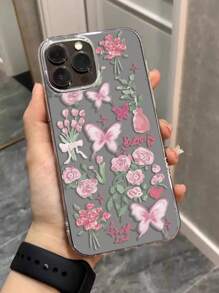 1个Gucadi花卉蝴蝶图案透明手机壳，兼容 15/15 Pro/15 Plus/15 Pro Max，国际版，非国内版 - 彩色 - 查看 4