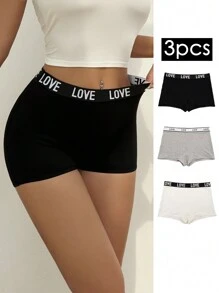 3pcs/Pack Ladies Seamless, Comfortable, Breathable High Waist Boxer Briefs Sports - Multicolor - View 1