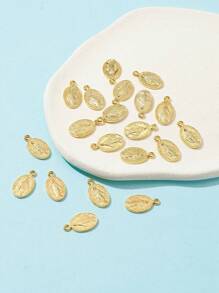 20 Piezas De Colgantes Ovalados De Aleación De La Virgen María, 17.5x10x1mm - Amarillo Oro - Ver 5