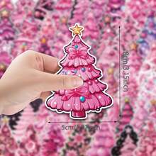 50 cái Màu hồng Cây thông noel Hình dán Đối với Tủ , Cửa sổ , Trang trí tường , Không thấm nước Creative Sổ lưu niệm Hình dán - Hồng - Xem 2