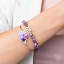 I Am Fortunate - 777 Lucky Amethyst Bracelet Set - Purple - View 2