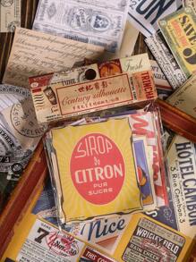 50入組混合款式古董郵戳風紙貼紙,世紀影像系列,適用於相冊、剪貼簿、筆記本、手機裝飾 - 彩色 - 查看 1