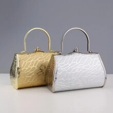 女式豪華手提包,鑲嵌鑽石金屬小日購聚會晚禮服晚宴包婚禮女性手提包