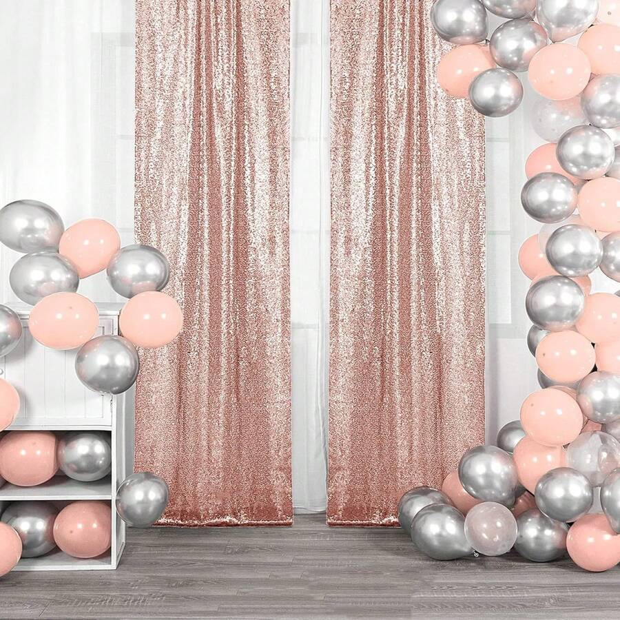 1 件 4 英尺x8 英尺閃光背景窗簾,非常適合節日、婚禮、生日派對背景裝飾窗簾攝影