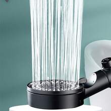 1pc 5-Setting Transparent Handle Shower Head With Filter And Boosting Function, Auto Stop, Handheld, Gray/Black - Black - View 8