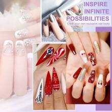 Acrylic Nail Kit For Beginners With Everything-All In 1 Nail Kit Set Professional Acrylic With Everything-Acrylic Nail Supplies With Nail Lamp Nail Set For Beginners DIY Acrylic Nail Extension - 彩色 - 查看 9