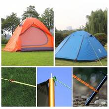 4m Adjustable Fixed Wind Rope For Outdoor Canopy Clothesline With Aluminum Adjuster For Tent And Tarp 5mm Reflective Rope Camping Guy Line With Wind Rope Buckles, Thickened 5mm Nylon Rope With For Fishing Umbrella And Camping Tent - Army Green - View 4