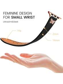 1 Miếng Của phụ nữ Chật hẹp Da đen Watch Band  Với Kim loại Vật rủ xuống Của Con ong Và Loại bướm , Sáng bóng Vàng hồng Khóa , Thanh tú Và Tuyệt đẹp , Hoàn hảo Cho Ngày Lễ Tình Nhân , Sinh nhật Các bữa tiệc , Bốn Cách sử dụng , Mềm mại , Trơn tru Và Bền chặt Da Chất liệu - màu đen - Xem 3