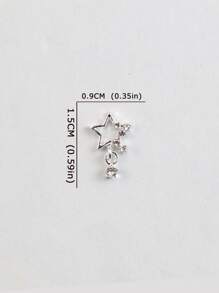 10Pcs/Pack Japanese And Korean Style Lz Internet Celebrity New Nail Art Alloy Decoration With Rhinestone Star Pendant For Diy Nail Decoration Nail Charms Nail Gems Nail Supplies Nails