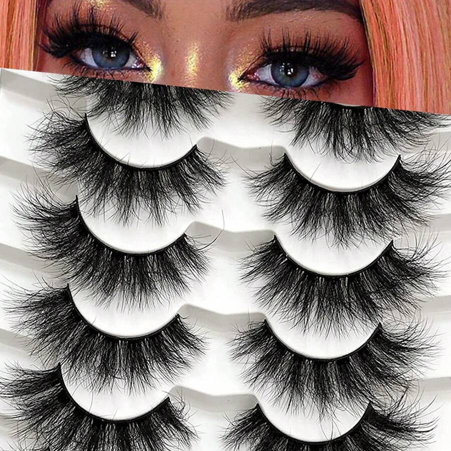 7對歐美化纖假睫毛 自然濃密、捲翹、蓬鬆睫毛 - 濃密款 - 查看 1