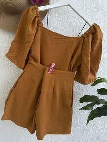 Women Two-piece Outfits - Brown - View 3