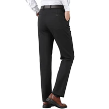 Pantalones Cómodos Elásticos Detraje Casuales Para Hombre Moda - Negro - Ver 2