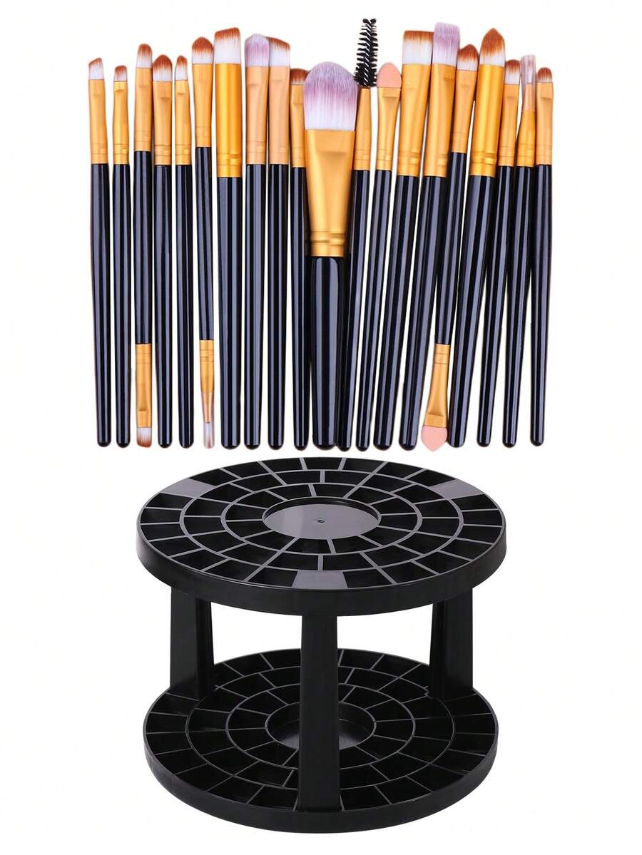 Bộ 20 cọ trang điểm & 1 giá đựng cọ trang điểm, cọ trộn phấn mắt bằng sợi tổng hợp cao cấp, dụng cụ mỹ phẩm cho mặt và mắt, Bộ cọ, Bộ cọ trang điểm, Bộ cọ trang điểm, Bộ trang điểm hoàn chỉnh, Bộ cọ trang điểm, Bộ trang điểm hoàn chỉnh, Bộ cọ, Bộ cọ trang điểm, Bộ quà tặng trang điểm, Bộ - Nhiều màu - Xem 1