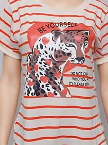 Plus Size T-shirts - 橘色 - 查看 2