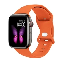 1入組運動防水軟矽膠替換錶帶相容Apple Watch 38/40/41/42/44/45/49 毫米，相容於Ultra Se 系列9/8/7/6/5/4/3/2/1，男女一般 - 橘色 - 查看 8