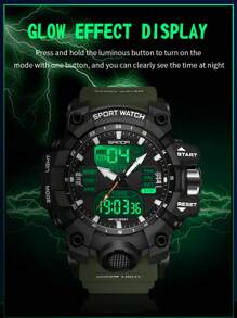 SANDA Top Brand Luxury Dual Display Men Watches Waterproof Outdoor Sports Watch  Man Alarm Stopwatch Quartz Wristwatch Male Digital Clock Electronic Multifunctional 12/24 Hour Stopwatch Date Week Calendar For Birthday Christmas Halloween Gifts Unisex Women Boys Girls Student Teenages Street Wear Fashion Back To School Supplies
