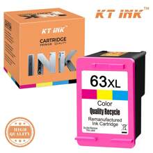 KT INK 再生墨盒替换件兼容 63 Ink 63XL 兼容 OfficeJet 3830 5255 5258 Envy 4520 4512 4513 4516 DeskJet 1112 1110 3630 3632 2130 2132 打印机