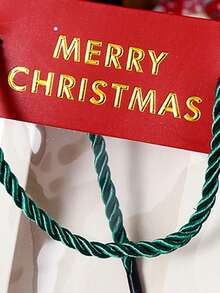 1頂多色聖誕鹿紋展示袋,聖誕節禮品包裝袋 - 酒紅色 - 查看 6