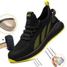 ZHYWDBWZ 男士鋼頭工作鞋,輕便、耐用、透氣、安全工業建築鞋