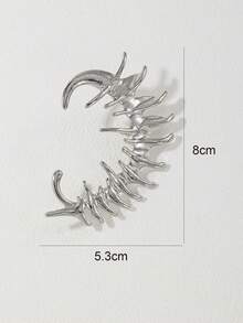 1入金屬女用耳夾,獨特設計高端耳環 - 銀色 - 查看 5