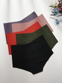 5pcs/Pack Women High Waisted Seamless Sexy Comfortable Triangle Panties For Sports - Multicolor - View 2