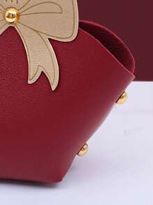 1個時尚的橘色皮革組合糖果袋,紅酒婚禮紀念品盒 - 酒紅色 - 查看 4