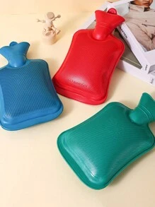 1pc Random Green Thickened Hot Water Bottle With Explosion-proof Rubber Material, For Warming Body & Relieving Pain - Green - View 5