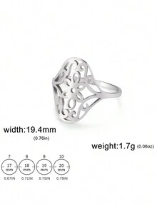 1枚女款精緻不鏽鋼向日葵戒指,時尚簡約指環珠寶,母親節感恩節禮物