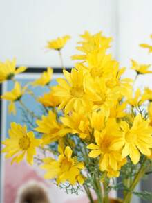 1pc Yellow Artificial Daisy Flower - Yellow - View 5