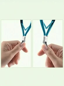 1 Cortaúñas De Acero Inoxidable Con Borde Inclinado En Verde Oscuro - Azul - Ver 2