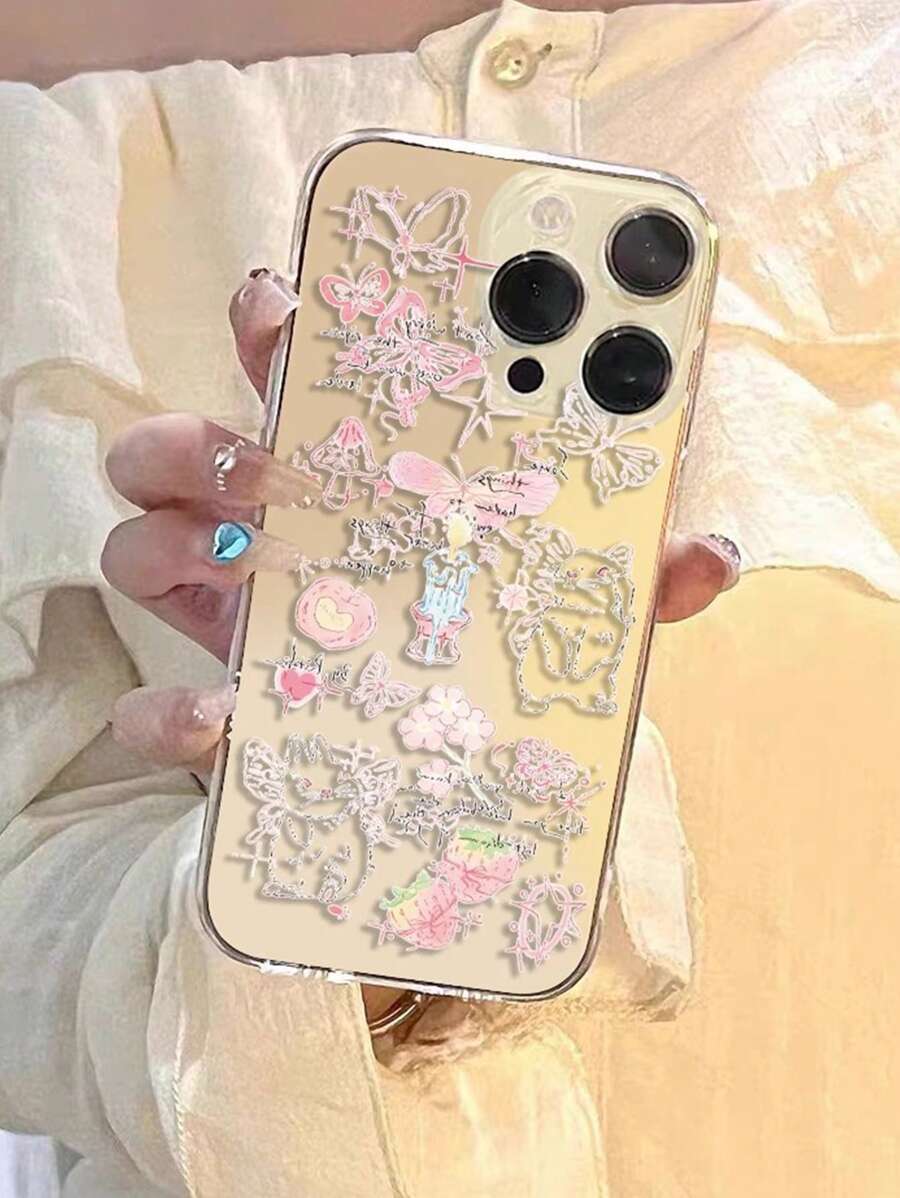 1个Gucadi花卉蝴蝶图案透明手机壳，兼容 15/15 Pro/15 Plus/15 Pro Max，国际版，非国内版 - 彩色 - 查看 1