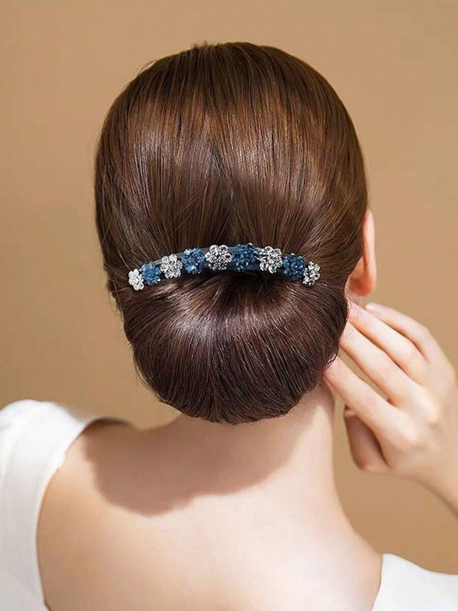 9花髮梳-深藍灰色