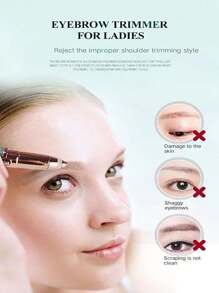 電動眉毛修剪器,自動尖細眉筆,男女眉毛刨,髮絲切割器 - 金色單頭修眉刀(電池款) - 查看 10