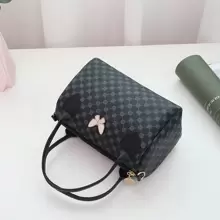 Butterfly Decor Pillow Bag, Girls Casual Shoulder Bag, Lightweight Hand Bag Cylinder Tote Bag