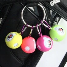 1入85mm硅質高爾夫球保護套,鑰匙扣設計,提供四種顏色,輕鬆攜帶和保護 - 玫紅色 - 查看 4